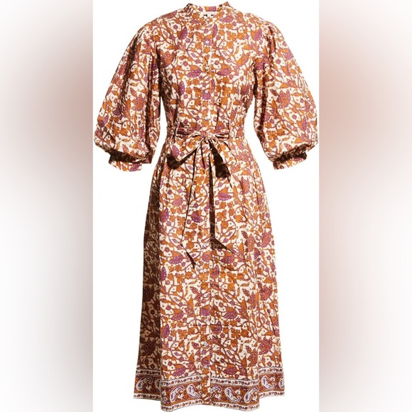 Love The Label Button-Front Puff-Sleeve Midi Dress - Picture 4 of 11